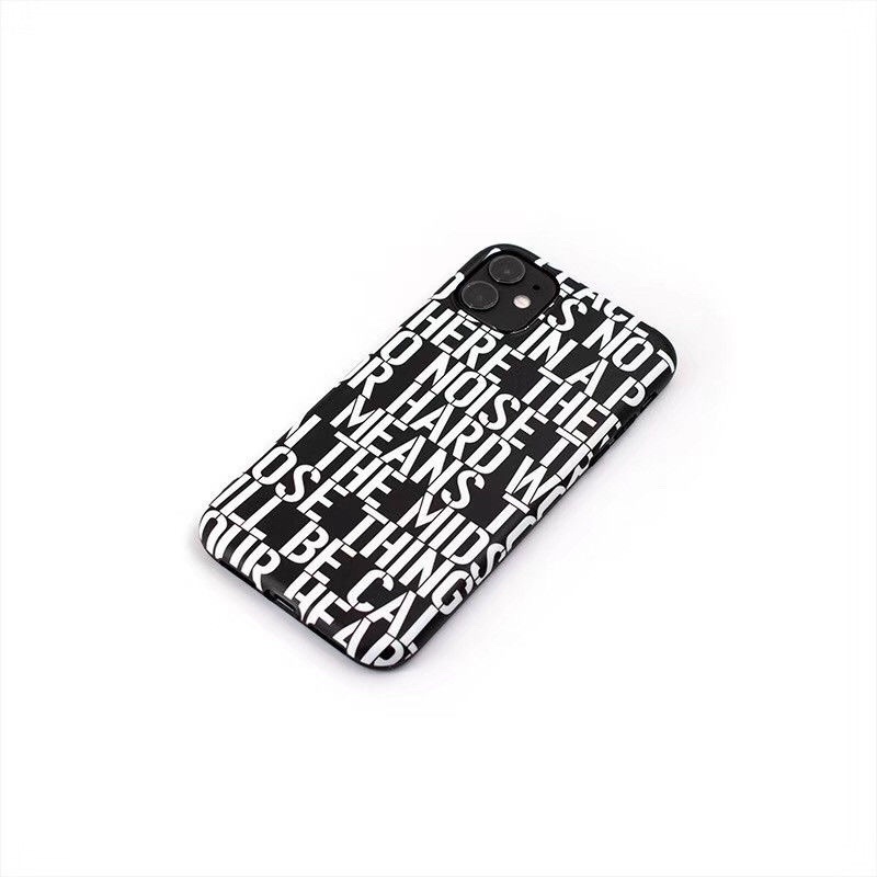 Ốp Iphone GD PEACE dẻo viền đen chữ trắng full dòng iphone 6 —> 13 Pro Max