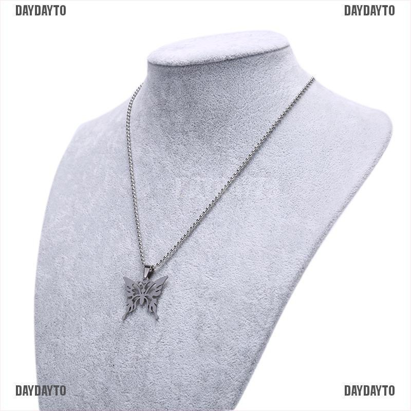 Vòng cổ Mặt Hình Bướm Bằng Thép Không Gỉ Thời Trang Cho Nam Nữ