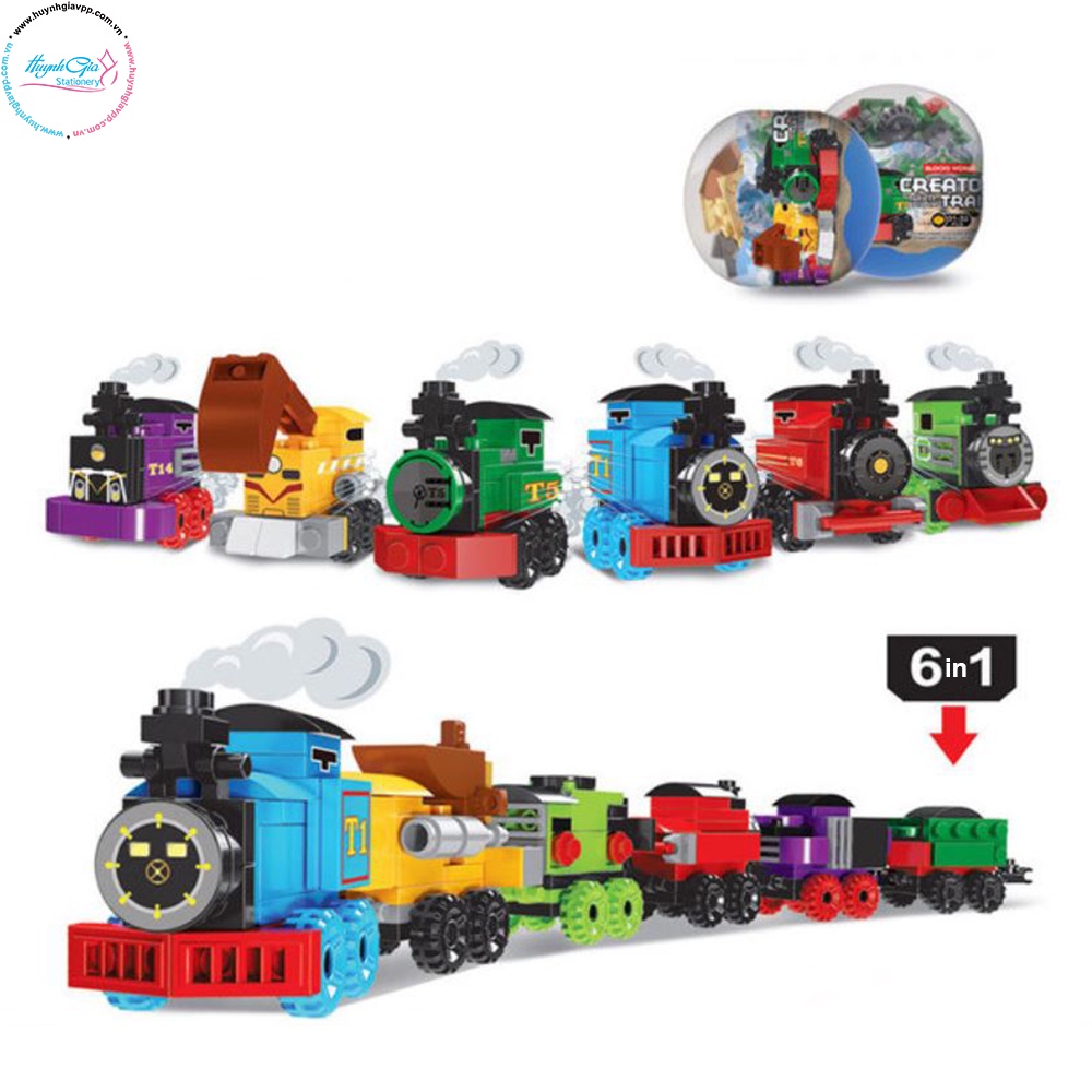 Đồ chơi lắp ráp mô hình toa xe lửa 6in1
