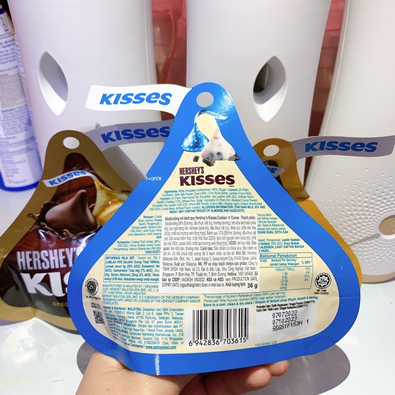 Socola Hershey'S Kisses Đủ Các Vị Gói 36g nhập khẩu Malaysia