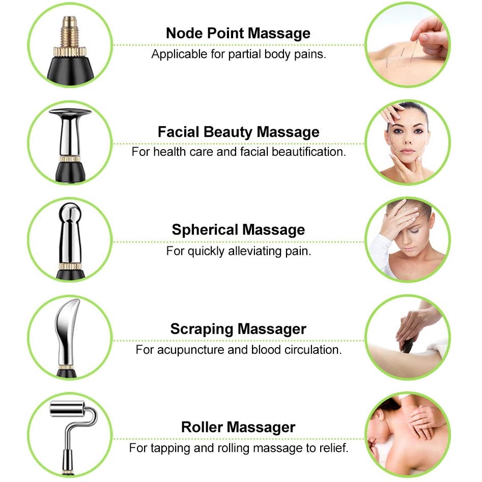 Bút châm cứu massage giảm đau kèm 5 đầu bút điện sử dụng tiện lợi