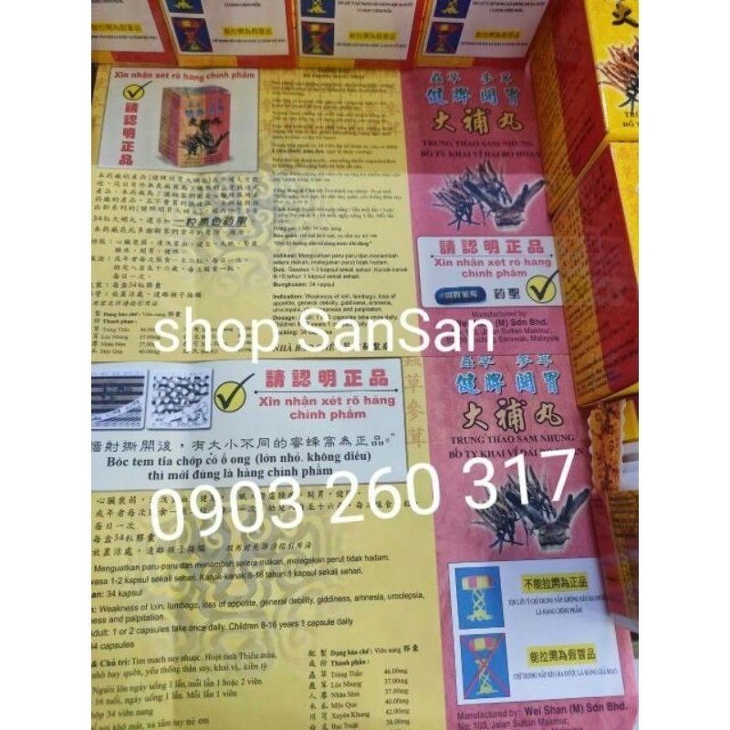 Tăng cân Trùng thảo sâm nhung