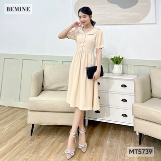Đầm suông cổ sơ mi lượn sóng bemine mt5739