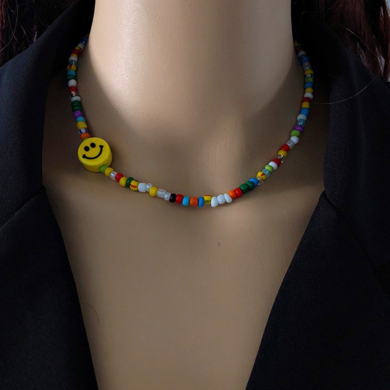 Vòng Cổ Chuỗi Hạt Mặt Cười 2310018Dây Chuyền Thiết Kế Đơn Giản Phong Cách Hip Hop Hàn Quốc Thời Trang Cá Tính Cho Nam Nữ