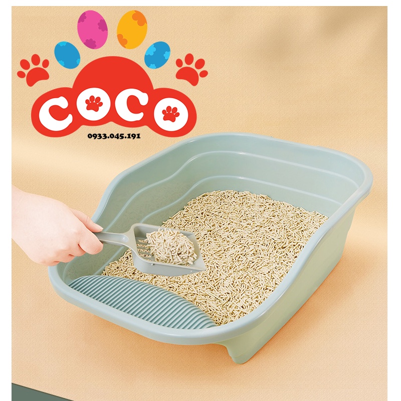 Khay vệ sinh cho mèo hình chữ nhật kèm xẻng
