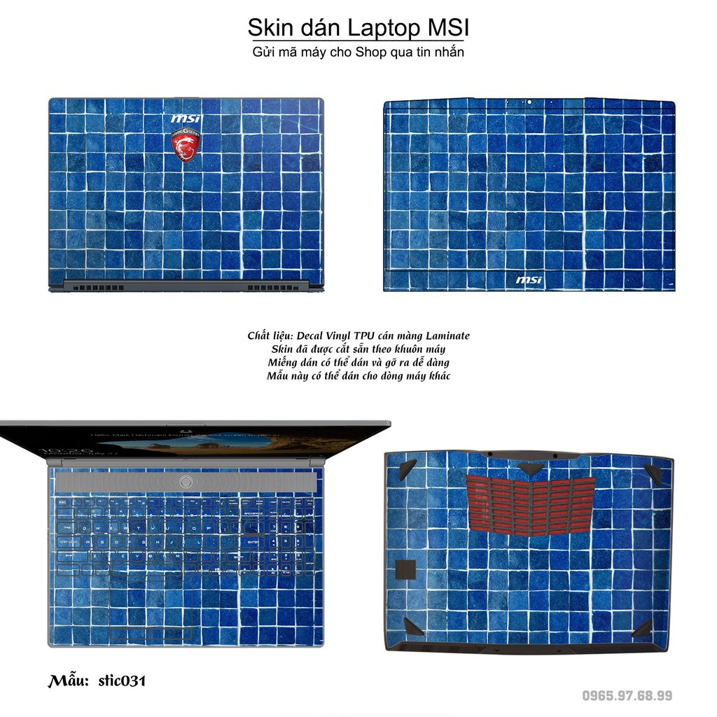 Skin dán Laptop MSI in hình Hoa văn sticker _nhiều mẫu 6 (inbox mã máy cho Shop)