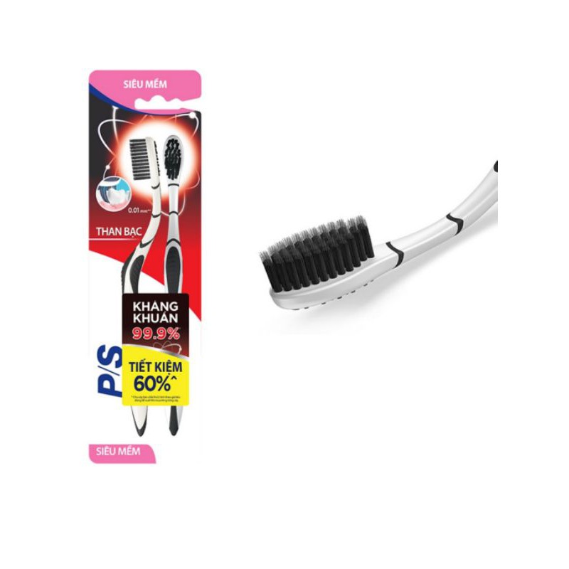 Combo 2 Bàn Chải Đánh Răng P/S Than Bạc - Giao Màu Ngẫu Nhiên