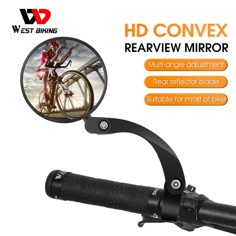 [Fulfilled by Shopee]WEST BIKING Gương chiếu hậu xoay 360 độ gắn tay lái xe đạp MTB tiện dụng