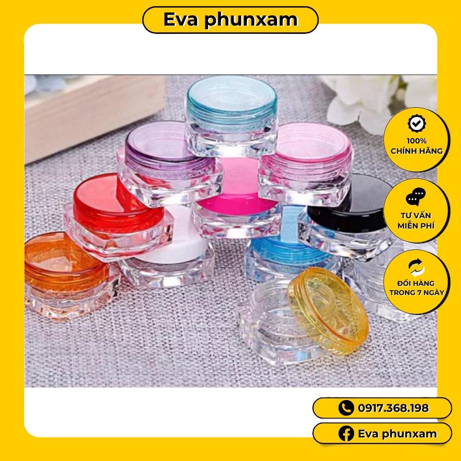 Hũ Nhựa Chiết Mỹ Phẩm 5g Đủ Màu