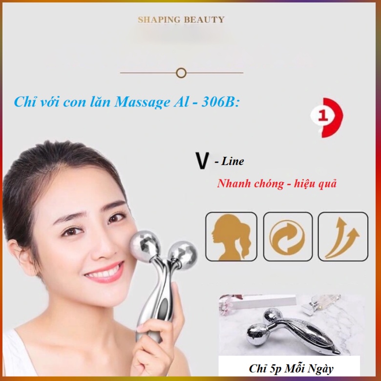 Con lăn Massage Tạo Gương Mặt V-line Thon Gọn Toàn Thân AL-306B