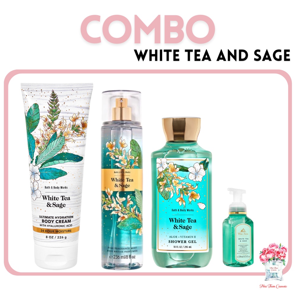 Xịt Toàn Thân Bath & Body Works White Tea & Sage Fine Fragrance Mist Hương Thơm Thanh Lịch Nhẹ Nhàng 236ml