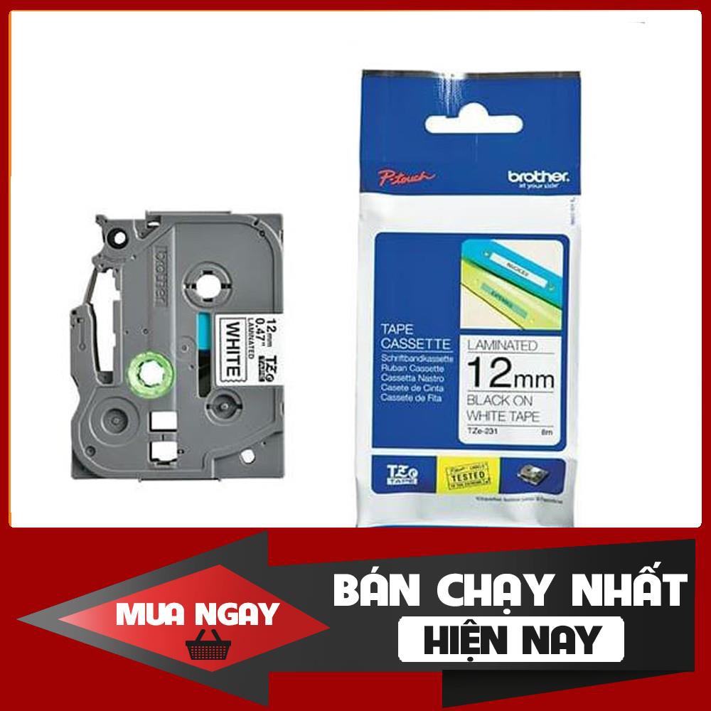 Băng giấy in nhãn Brother TZe-231 (12mm) - Chính hãng