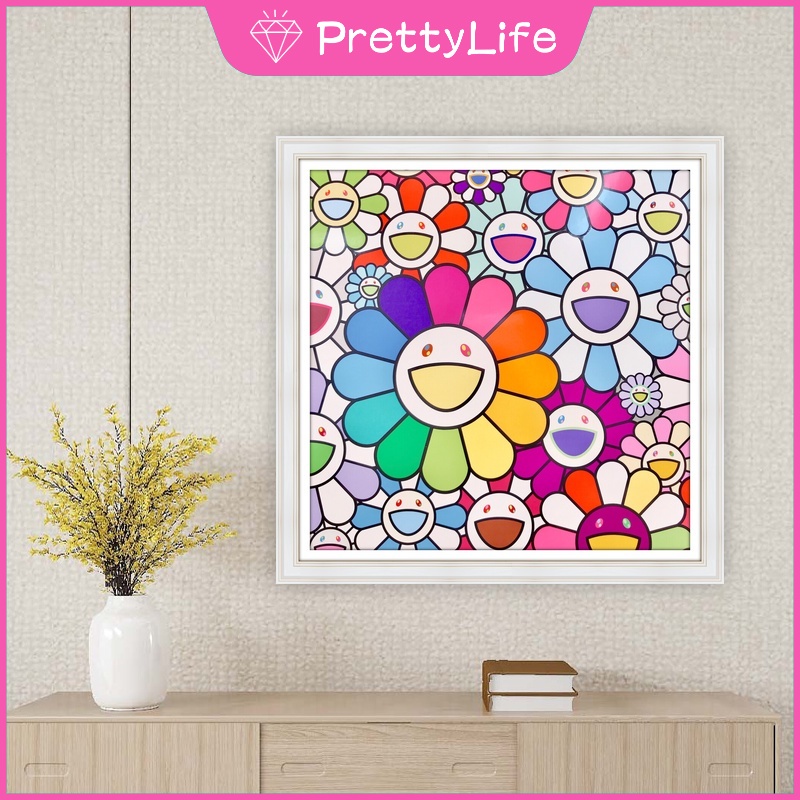 Bộ Tranh Đính Đá 5D Tự Làm 40x40cm/50x50cm Hình Hoa Hướng Dương Cười Trang Trí Nhà Cửa