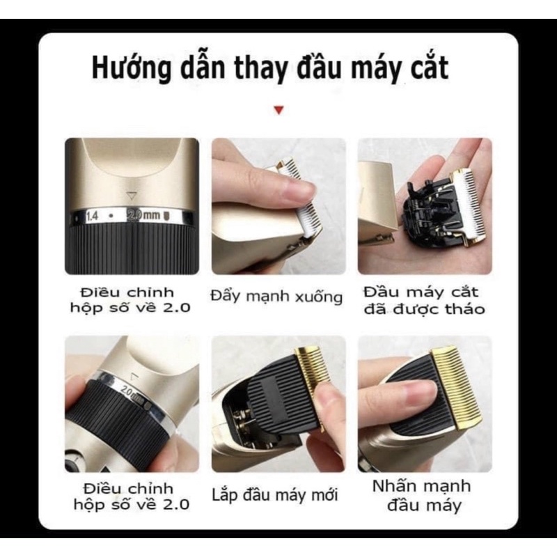 Tông đơ cắt tóc gia đình không dây tặng kèm 9 phụ kiện