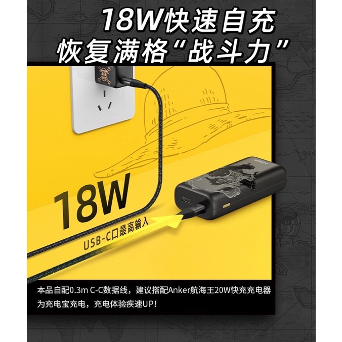 Sạc Dự Phòng ANKER PowerCore ReDux PD 10.000 [BẢN ONEPIECE ĐẶC BIỆT] - A9514 (Bảo Hành 18T)