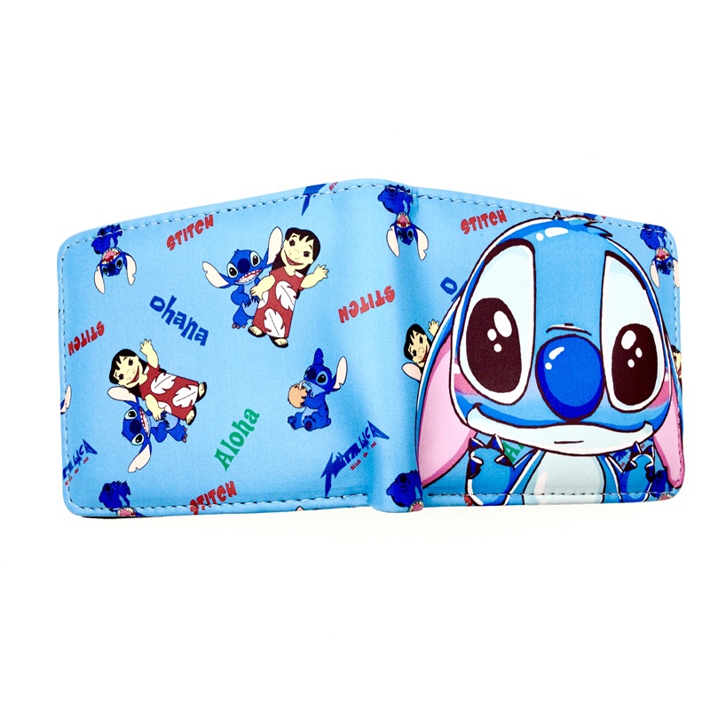 Ví Da Mini Dạng Gập In Họa Tiết Hoạt Hình Disney Lilo Stitch Đáng Yêu Thời Trang Cho Nam
