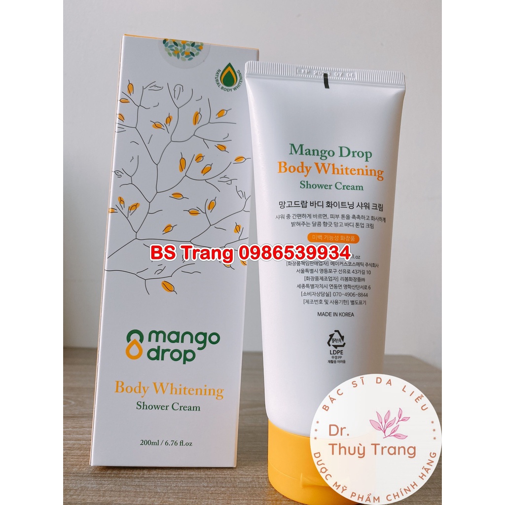 Kem tắm trắng Mango Drop Body Whitening Shower Cream - nâng tone da