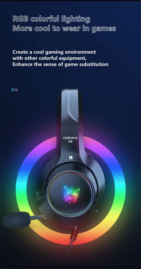 Tai Nghe Chơi Game K9 Chất Lượng Cao Tai nghe chuyên game thủ - đèn LED - Có Mic - Headphone gaming BEST