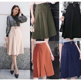 Chân váy xòe xếp li 1 bên hàng thiết kế