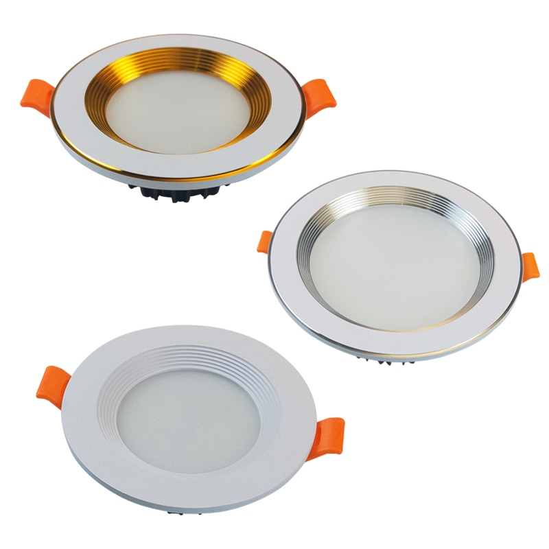 [Stock] Arc Surface Resistance-capacitance LED Three-color Dimming Downlight,LED Downlight 5W  Round Recessed Lamp 220V Led Bulb Bedroom Kitchen Indoor Spot Lighting