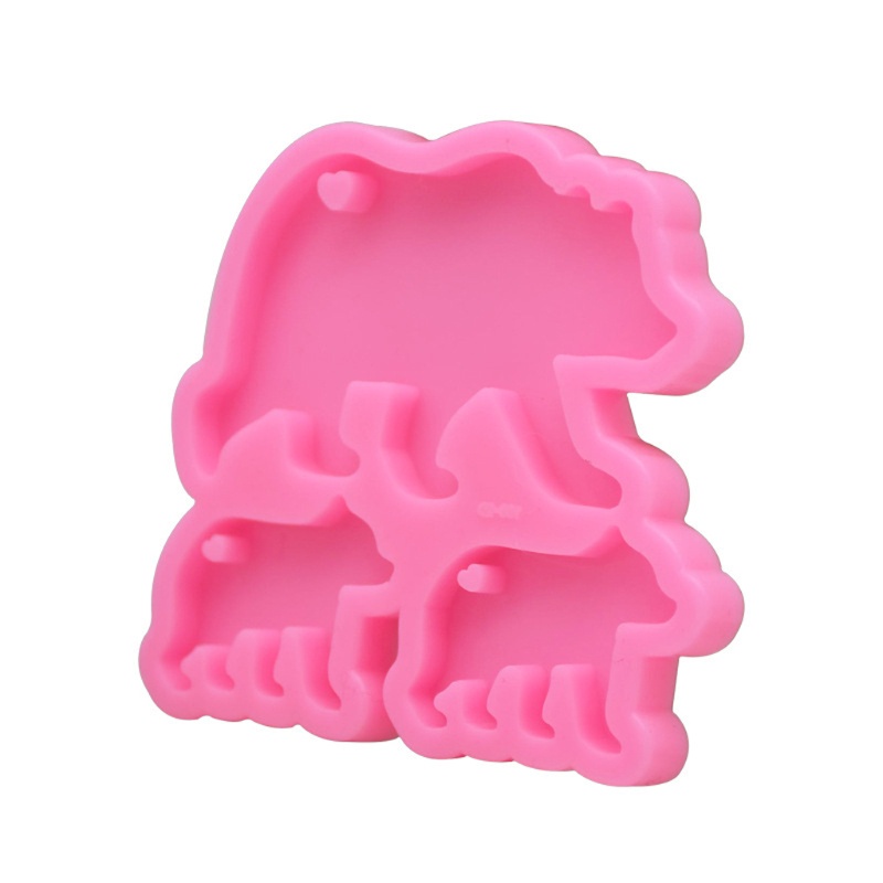 Khuôn Silicone Làm Móc Khóa Hình Gấu Bắc Cực Có Lỗ DIY