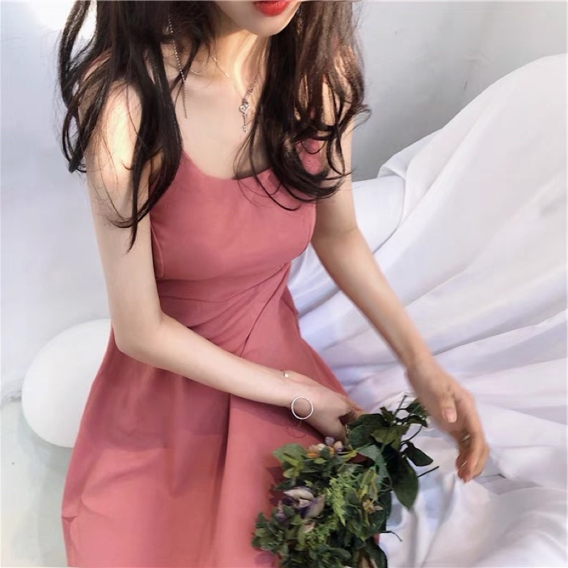 Đầm Maxi 2 Dây Nơ Lưng Mẫu Mới 2023