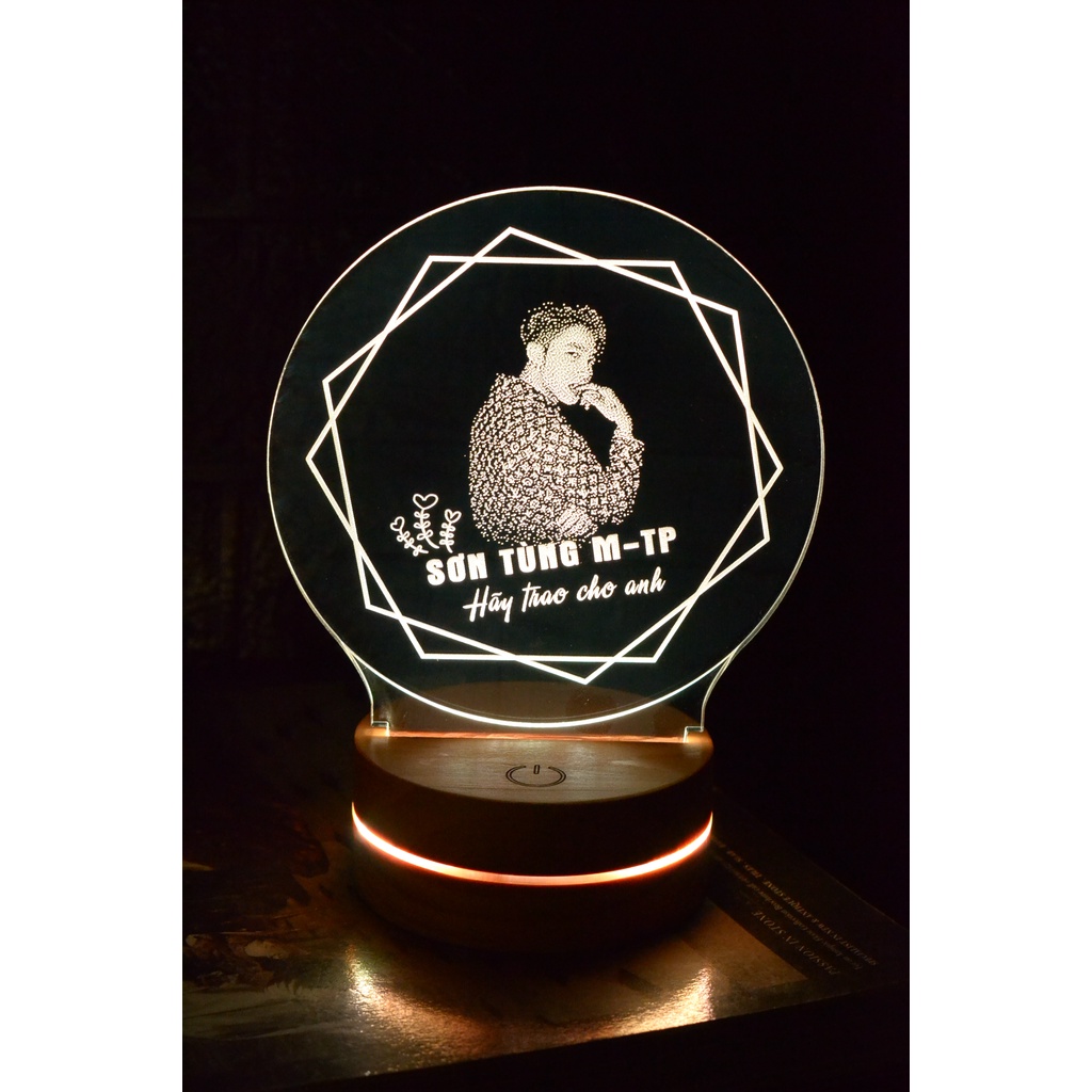 Đèn ngủ Led 3D khắc chân dung theo yêu cầu |Đèn led 3D trang trí phòng ngủ, để bàn,... 16 màu cảm ứng, điều khiển từ xa
