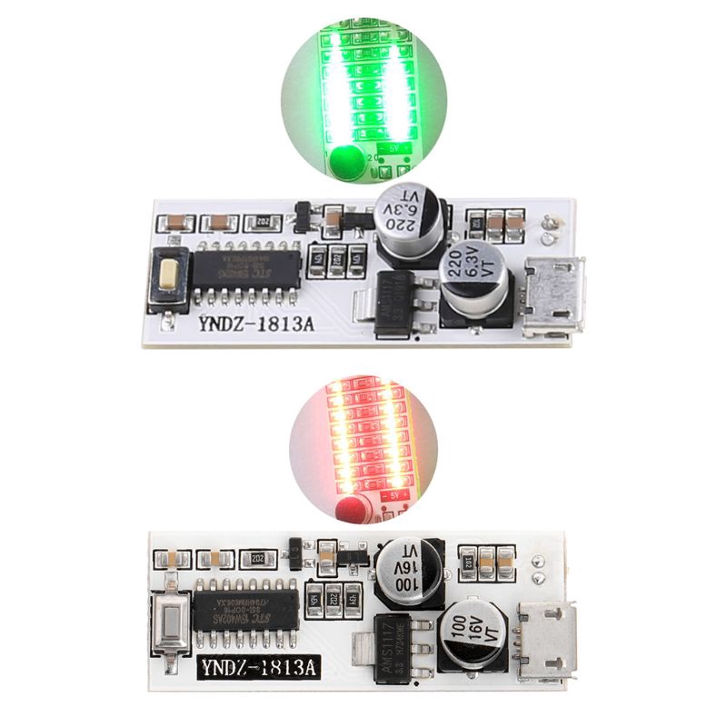 USB Mini Music Spectrum Light 2x13 LED Board Voice Control Sensitivity Adjust