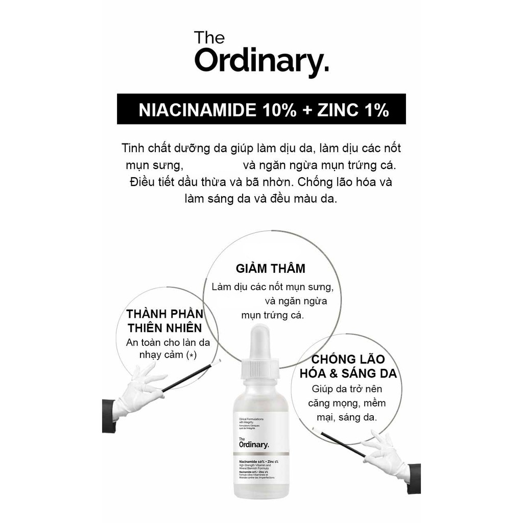 Serum The Ordinary Niacinamide 10% + Kem Dưỡng B5+ La Roche-Posay Cicaplast Baume - COMBO PHỤC HỒI DA