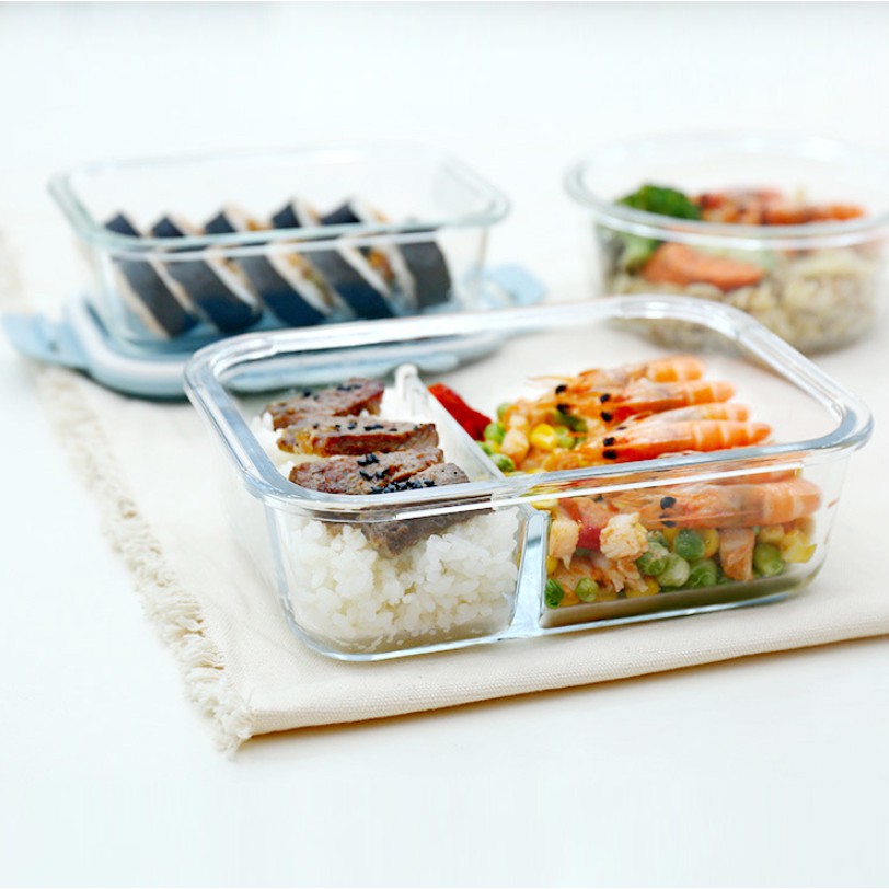 COMBO BỘ HỘP CƠM VĂN PHÒNG THỦY TINH GIỮ NHIỆT CHỊU NHIỆT ĐA CHỨC NĂNG KÈM TÚI VÀ ĐŨA THÌA