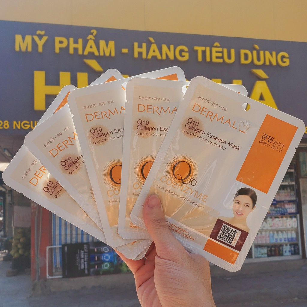 Mặt nạ đắp mặt, mặt nạ tinh chất q10 Dermal 5 miếng