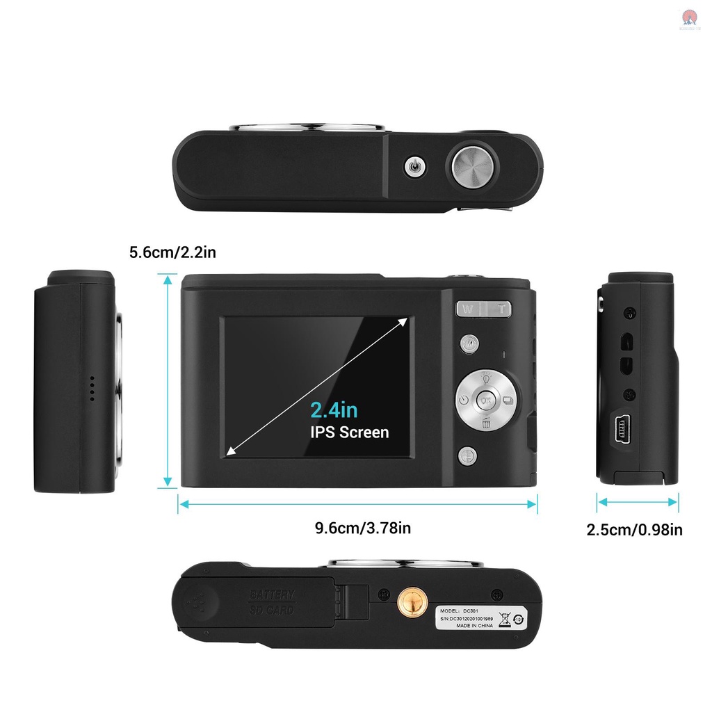 Camera kỹ thuật số Andoer 36MP 1080P 2.4-inch IPS màn hình 16x zoom 128GB kèm túi đựng và 2 pin 1/4
 | BigBuy360 - bigbuy360.vn