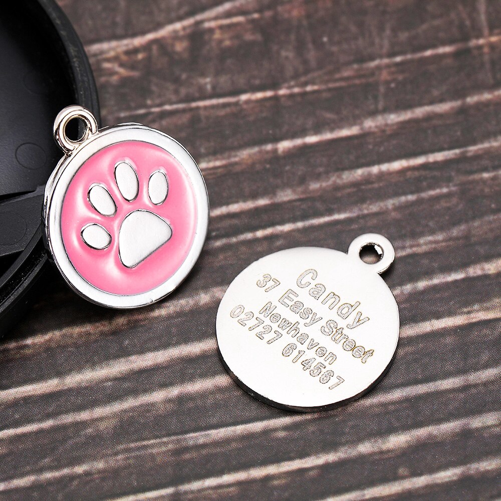 [Khắc miễn phí] Cá nhân hóa Pet Cat Dog ID Tag chống mất Mặt dây chuyền Khắc tên điện thoại Phụ kiện cổ áo