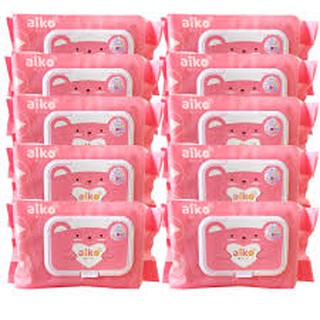 Combo 10 gói khăn giấy ướt aiko không mùi 100 tờ/gói