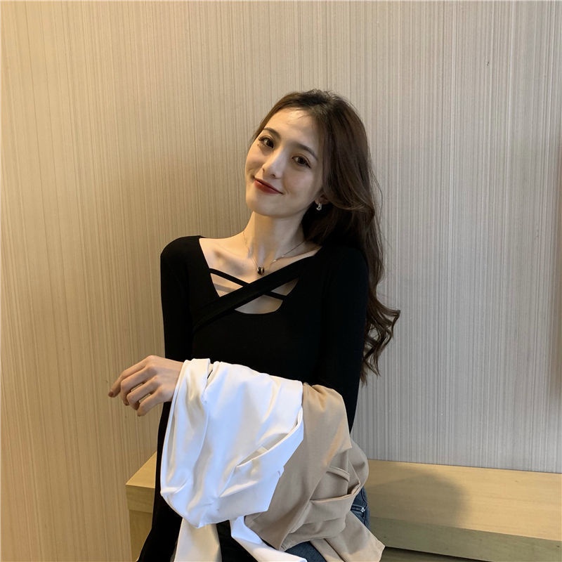 Đen Áo Thun Dài Tay Giữ Ấm Cho Nữ