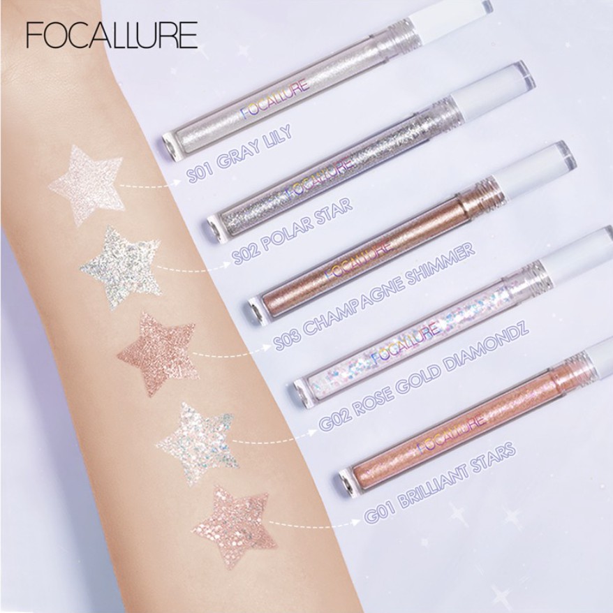 Phấn mắt dạng lỏng Focallure 5 màu ánh sao khô nhanh chống nước lâu trôi 1pc 1.5g FNM | BigBuy360 - bigbuy360.vn