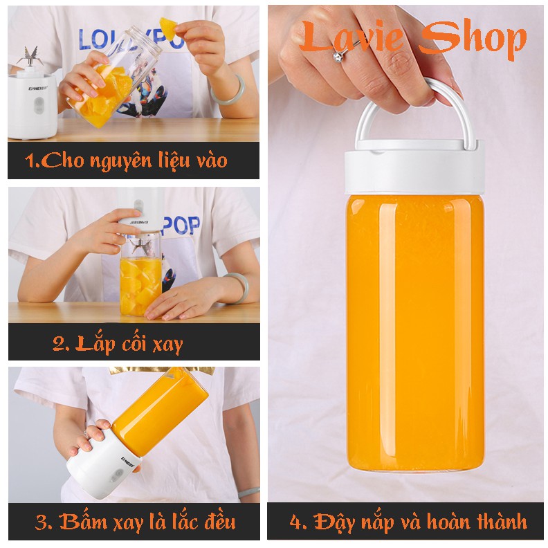 [ 6 Lưỡi Inox ] Máy Xay Sinh Tố Cầm Tay Mini CHIGO Công Suất Lớn Có Sạc Pin Bảo Hành 1 Đổi 1