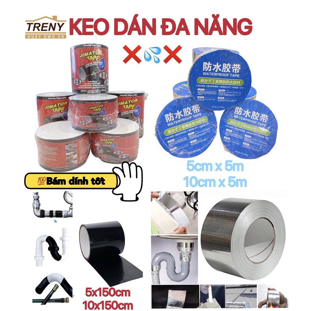 Băng keo chống chịu nước siêu dính, chuyên dùng vá ống nước rò rỉ, chống thấm nước, cuộn keo bịt lỗ thủng 2 DẠNG