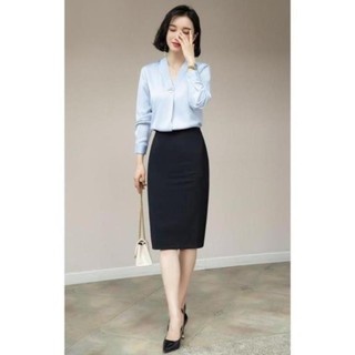Chân Váy Công Sở, Chân Váy Bút Chì Dáng Dài Lưng Cao Xẻ Sau Chất Thun Co Giãn Dáng Ôm, Vải Đẹp, Mặc Tôn Dáng.