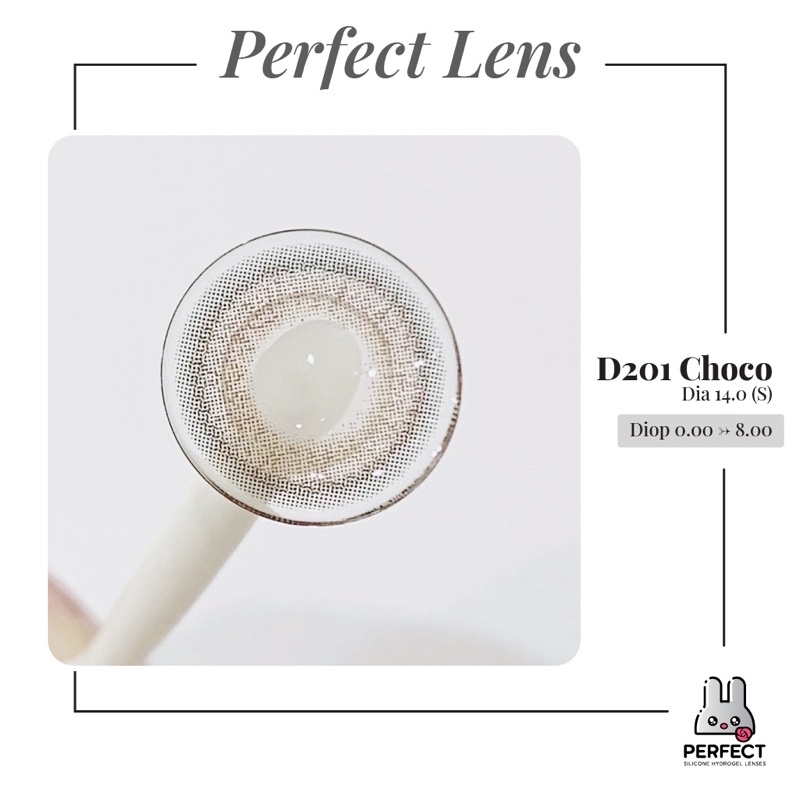 Lens Mắt , Kính Áp Tròng D201 CHOCO Có Độ Cận và Không Độ , DIA 14.0 , Cho Mắt Nhạy Cảm Giá Sale