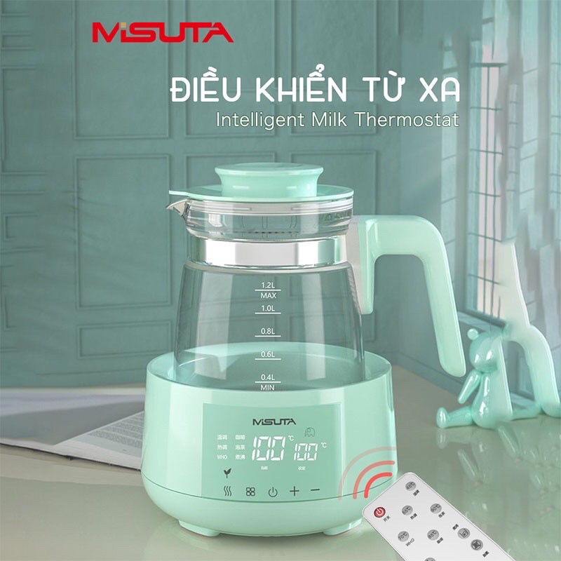 Bình đun nước pha sữa siêu tốc Misuta 1200ml