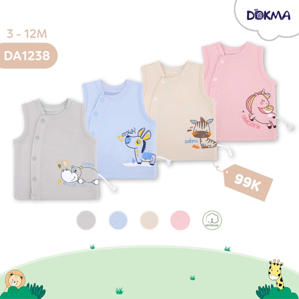 Áo gile cài lệch bông mỏng Dokma - DA1238