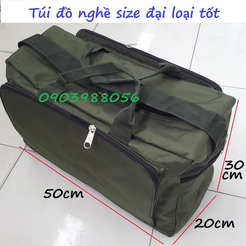 TÚI ĐỒ NGHỀ_ LOẠI NGANG 3 SIZE  LOẠI TỐT XANH LÍNH