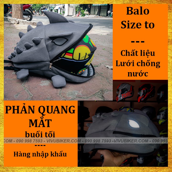 [GIÁ KHO] Màu đặc biệt Balo khủng long màu hồng tím litmited phản quang đêm, balo rồng chống nước phản quang cao cấp