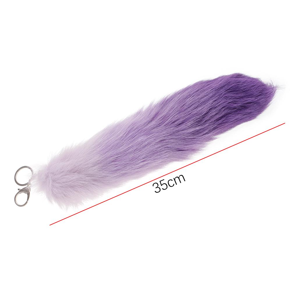 Móc khoá đuôi cáo nhung màu gradient