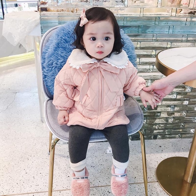 Áo khoác tiểu thư trần trám hàng thiết kế cao cấp cho bé gái