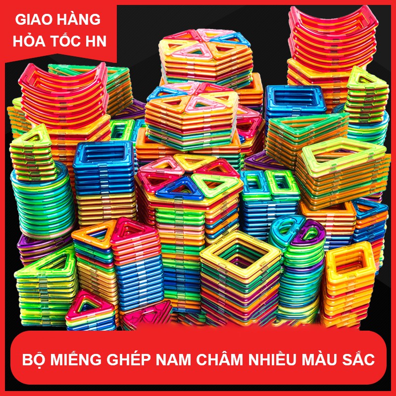 Bộ Đồ Chơi Xếp Hình Miếng Ghép Nam Châm Thông Minh Nhiều Màu Sắc