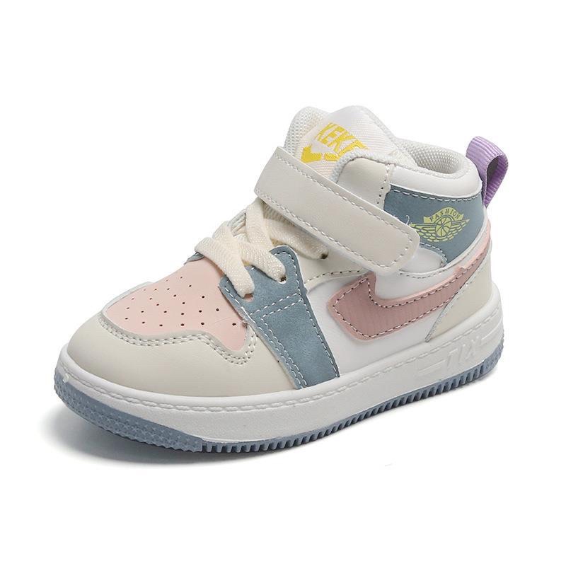 Giày thể thao cổ siêu xinh da mềm 2 màu cho bé phong cách Hàn Quốc