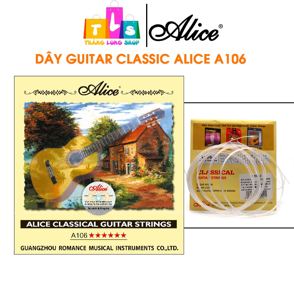 Alice Classical Guitars Strings A106 - Bộ dây guitar (6 dây) classic Alice A106