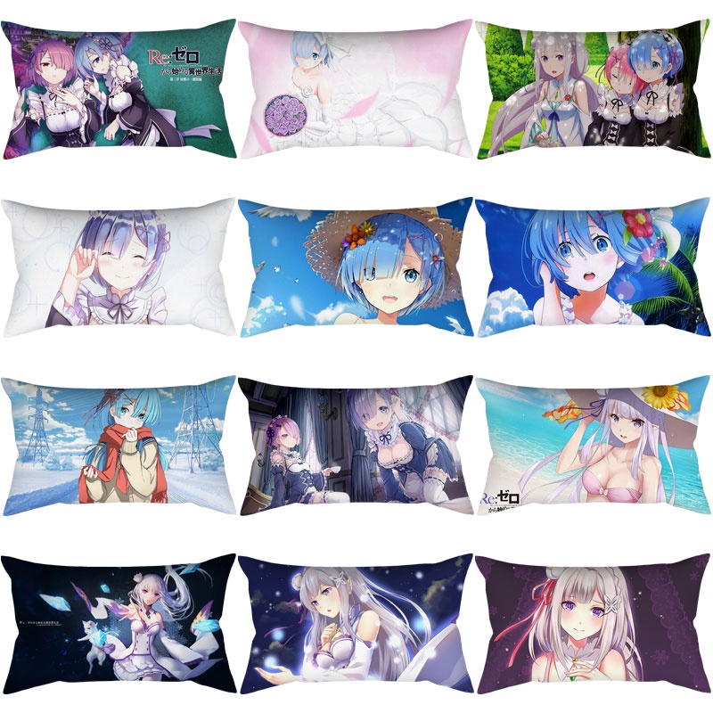 Vỏ Gối Vuông 50*30cm in Hình Re:ZERO -Starting Life in Another World